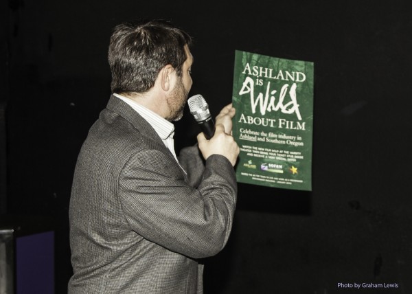 Gary Kout introducing the "Wild About Film" campaign in Ashland.