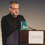 Cinematographer Harry Dawson recognized at OMPA Annual Meeting Thursday (Photo by NebCat photography)