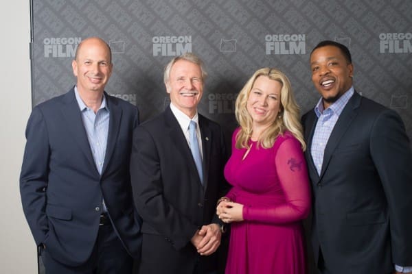 Gordon Sondland, Governor Kitzhaber, Cheryl Strayed, Russell Hornsby (photo: Kim Oanh Nguyen) 