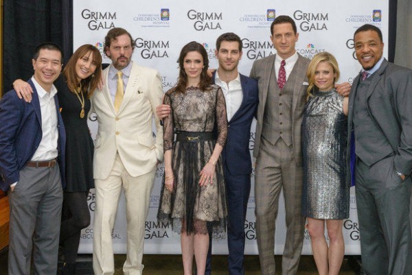 The cast of "Grimm" at the February "Grimm Gala": Left to right: Reggie Lee, Bree Turner, Silas Weir Mitchell, Bitsie Tulloch, David Giuntoli, Sasha Roiz, Claire Coffee, Russell Hornsby at the Exchange Ballroom in support of OHSU Doernbecher Children's Hospital (NBC)